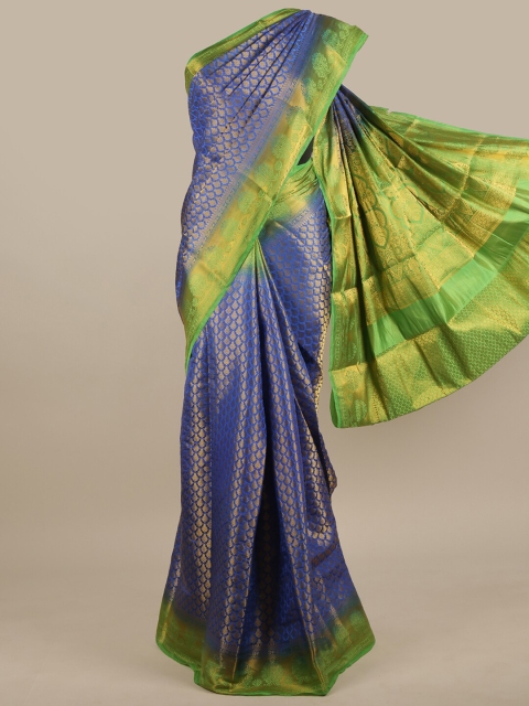 

Pothys Blue & Green Woven Design Zari Jute Silk Saree
