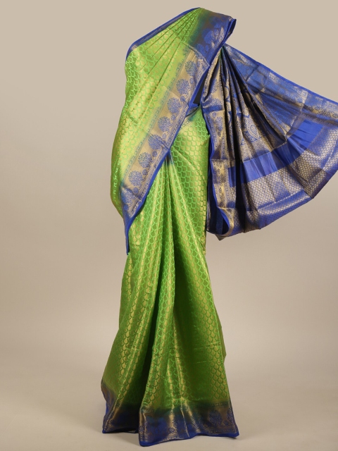 

Pothys Green & Blue Ethnic Motifs Zari Jute Silk Saree
