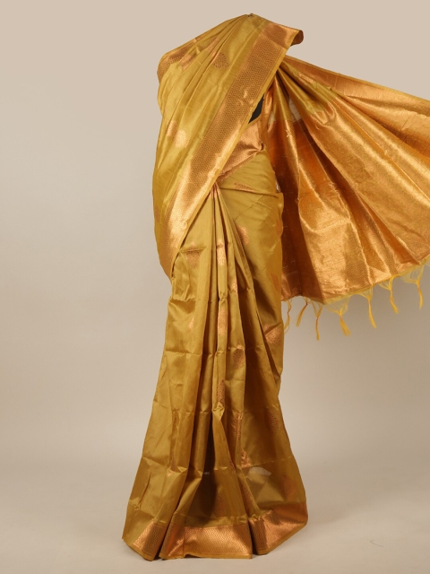 

Pothys Gold-Toned & Gold-Toned Woven Design Zari Jute Silk Saree