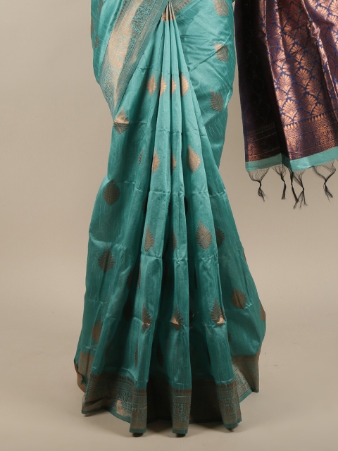 

Pothys Blue & Purple Woven Design Zari Jute Silk Saree
