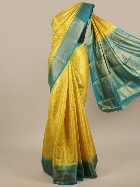 

Pothys Yellow & Blue Woven Design Jute Silk Saree