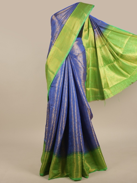 

Pothys Blue & Green Woven Design Jute Silk Saree