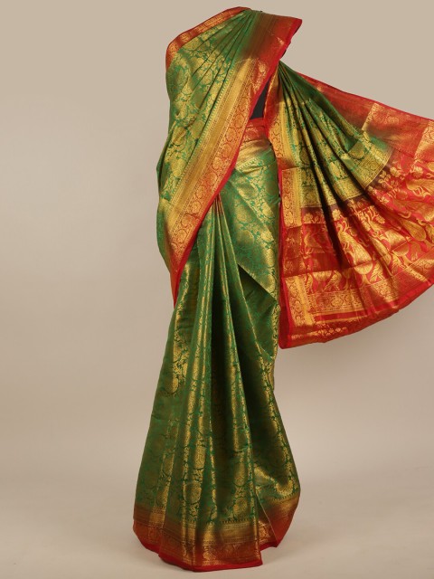 

Pothys Green & Red Woven Design Zari Jute Silk Saree