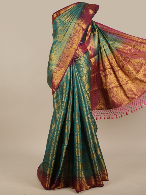 

Pothys Green & Pink Woven Design Jute Silk Saree