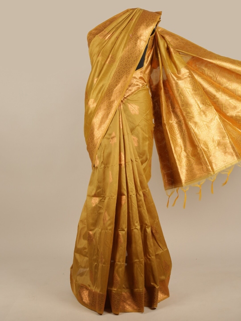 

Pothys Gold-Toned Woven Design Zari Jute Silk Saree
