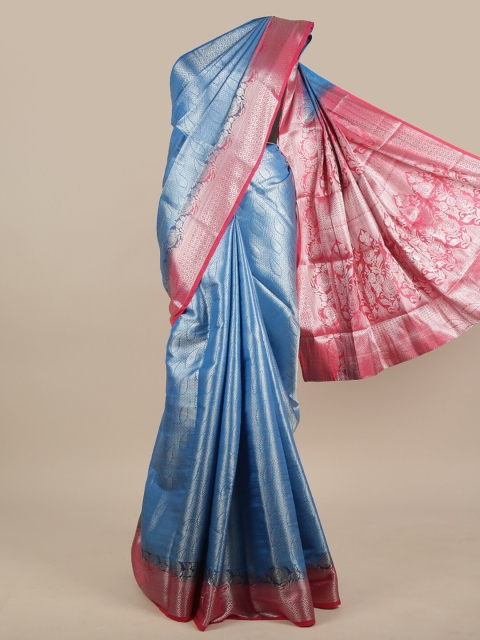 

Pothys Blue & Pink Woven Design Zari Jute Silk Saree