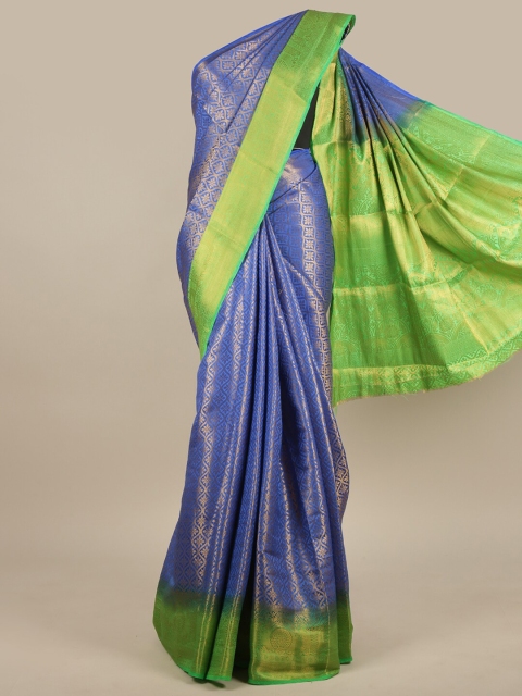 

Pothys Blue & Green Ethnic Motifs Zari Jute Silk Saree