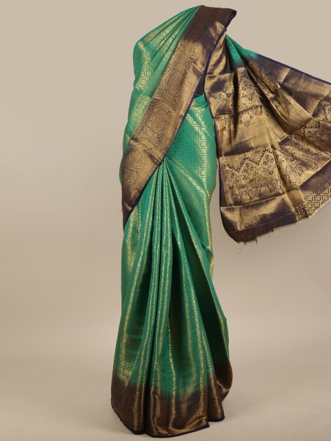 

Pothys Green & Blue Ethnic Motifs Jute Silk Saree