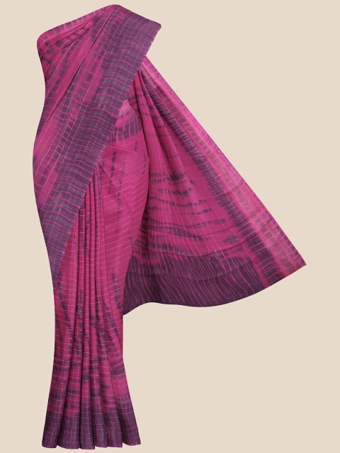 

KLM Fashion Mall Pink & Purple Tie and Dye Pure Georgette Saree