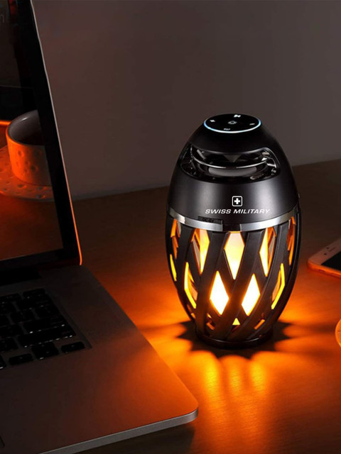 

SWISS MILITARY Black Solid Bluetooth Flame Speaker