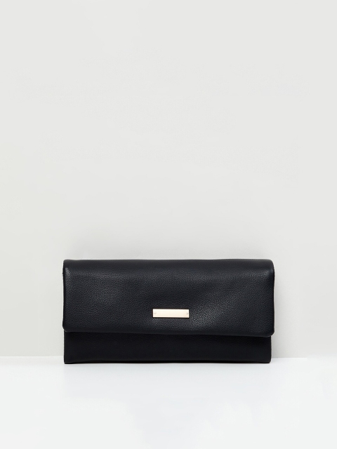 

max Women Black PU Envelope Wallet