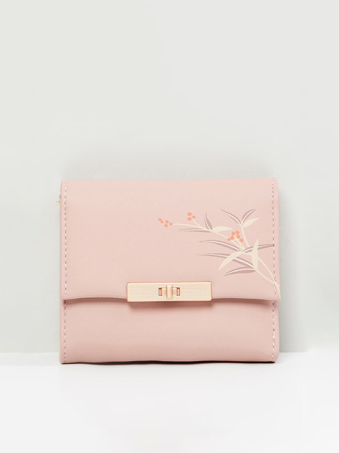 

max Women Pink & White Floral Printed Three Fold Wallet