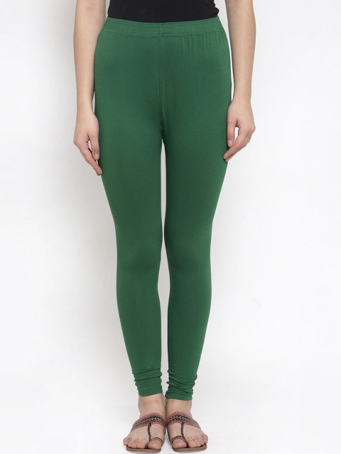 

MARC LOUIS Women Green Ankle-Length Cotton Leggings
