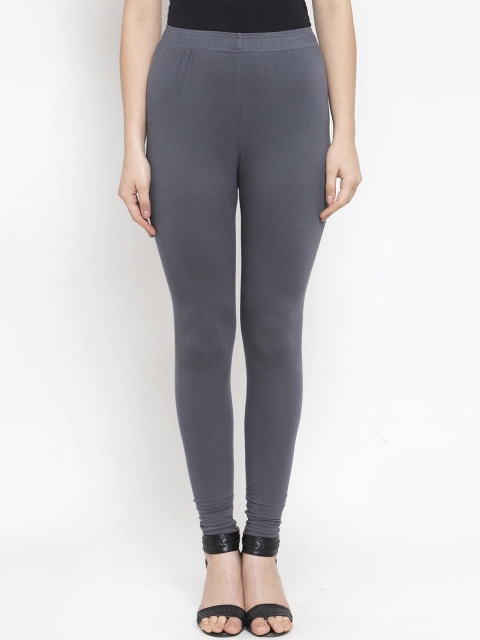 

MARC LOUIS Women Grey Solid Cotton Churidar Length Legging