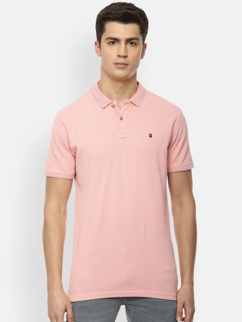 

Louis Philippe Sport Men Peach-Coloured Polo Collar Slim Fit T-shirt