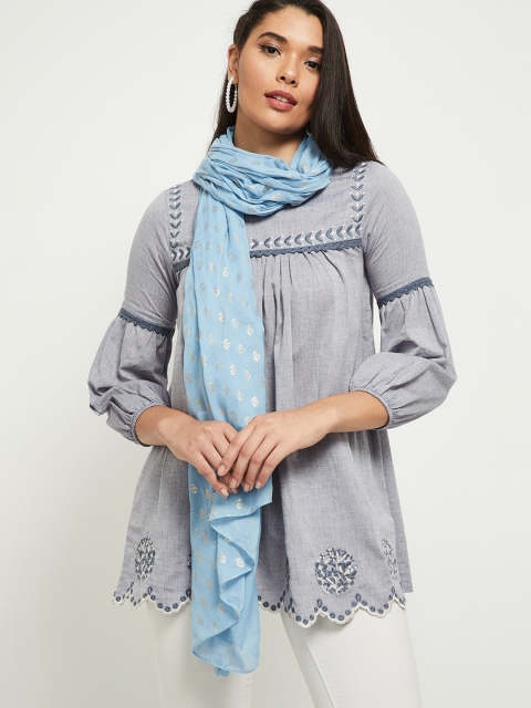 

Max Women Blue Printed Scarf