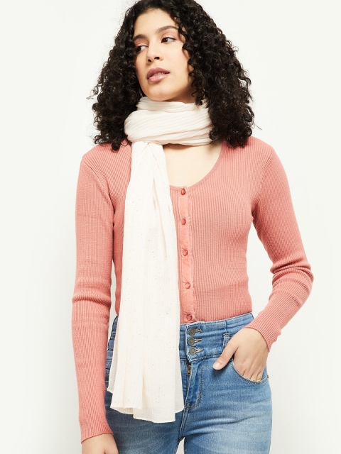 

max Women Off-White Solid Scarf