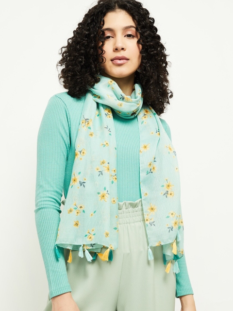 

max Women Green & Yellow Printed Scarf