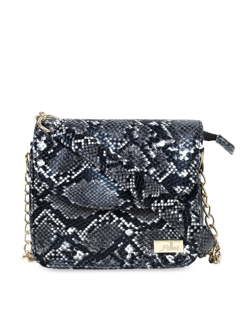 

yelloe Black Printed Structured Sling Bag