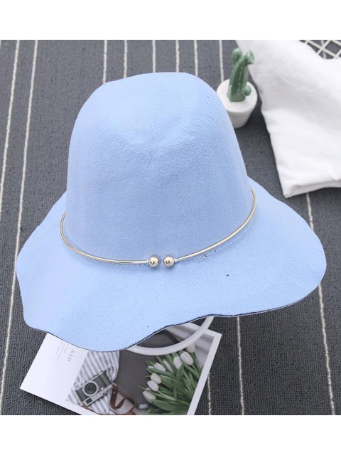 

XIMI VOGUE Unisex Blue Hat with Metal Decoration