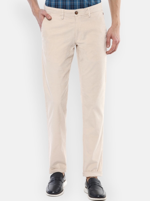 

Louis Philippe Sport Men Beige Solid Slim Fit Trousers