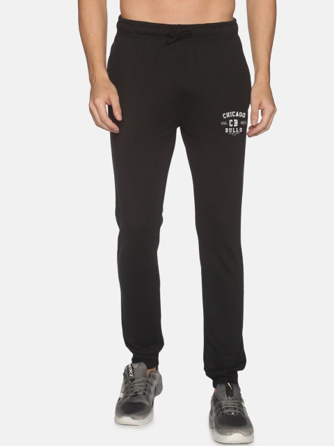 

MASH UNLIMITED Men Black Graphic Printed Slim Fit Cotton Joggers