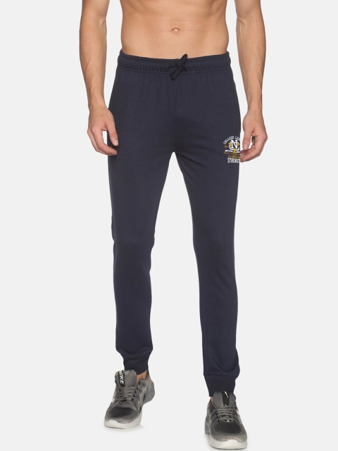 

MASH UNLIMITED Men Navy Blue Solid Slim Fit Cotton Joggers