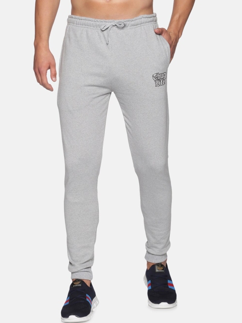 

MASH UNLIMITED Men Grey Solid Slim Fit Cotton Joggers
