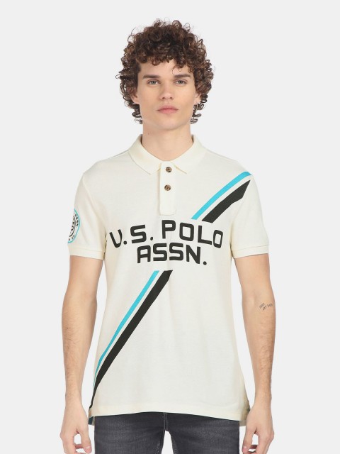 

U.S. Polo Assn. Denim Co. Men White Typography Printed T-shirt