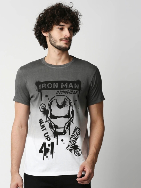 

Pepe Jeans Men Grey & Black Iron Man Printed T-shirt
