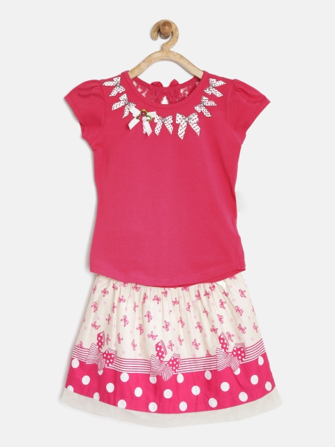 

Peppermint Girls Pink & Cream-Coloured Printed Clothing Set