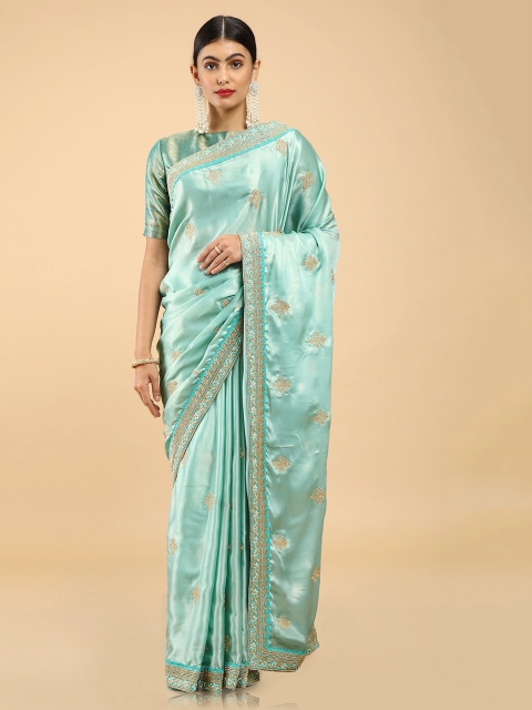 

Soch Blue Embellished Beads and Stones Saree