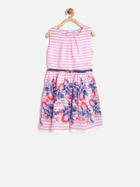 

Peppermint Girls Pink Striped Fit & Flare Dress