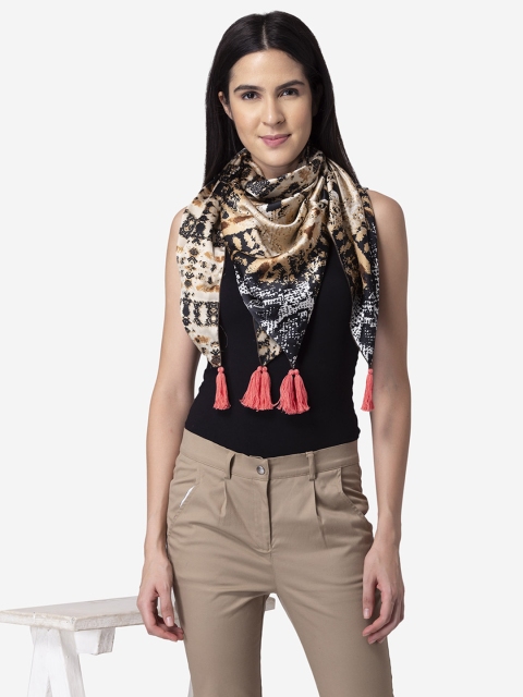 

Modriba Women Brown & Black Printed Scarf