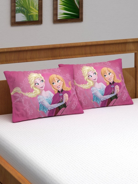 

Disney Kids Set of 2 Pink Frozen Elsa & Anna Cotton Pillow Cover