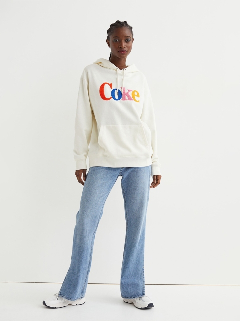 

H&M Women White Hooded Sweatshirt