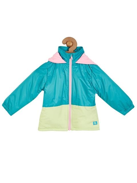 

Cherry Crumble Boys Blue & White Colourblocked Puffer Jacket