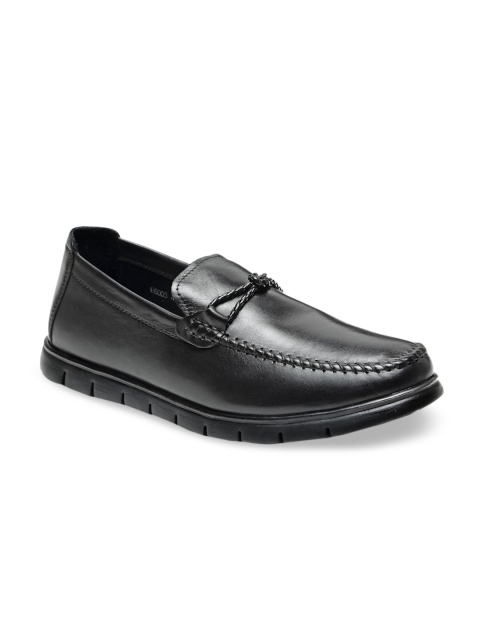 

VON WELLX GERMANY Men Black Textured Leather Loafers