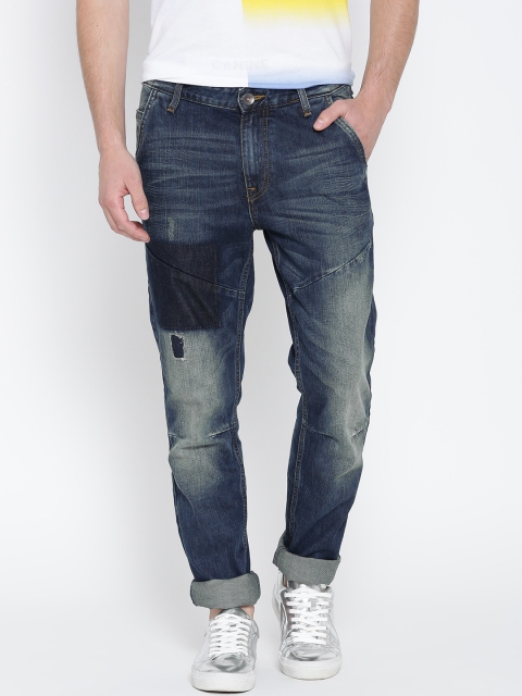 

United Colors of Benetton Men Blue Slim Mid-Rise Mildly Distressed Jeans
