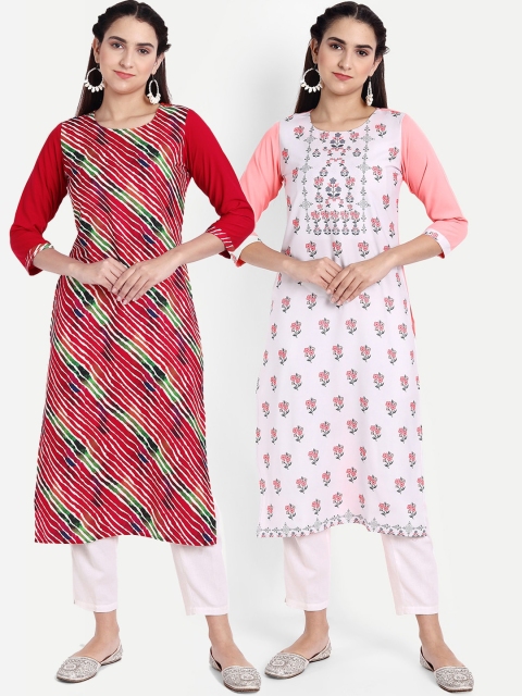 

KALINI Women Multicoloured Ethnic Motifs Printed Crepe Kurta, Multi