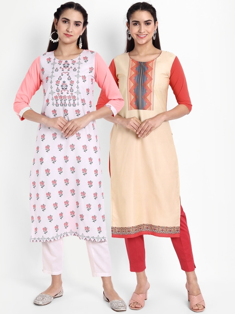 

KALINI Women Multicoloured Ethnic Motifs Printed Crepe Kurta, Multi