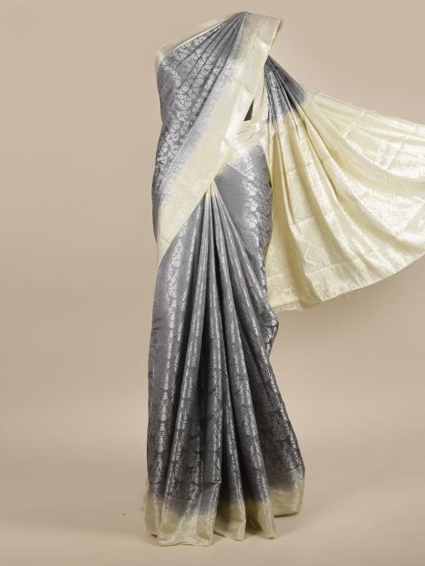 

Pothys Grey Woven Design Jute Silk Saree