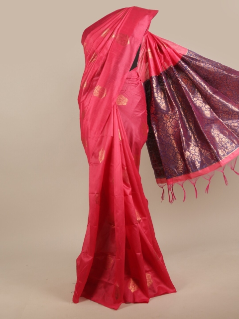 

Pothys Pink & Purple Woven Design Jute Silk Saree