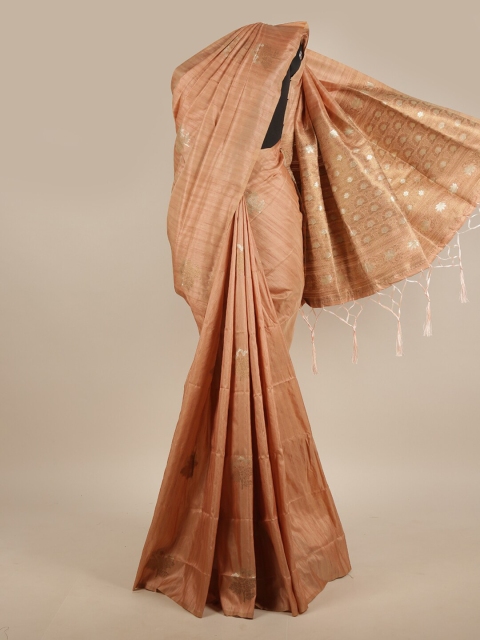 

Pothys Peach-Coloured Woven Design Zari Jute Silk Saree