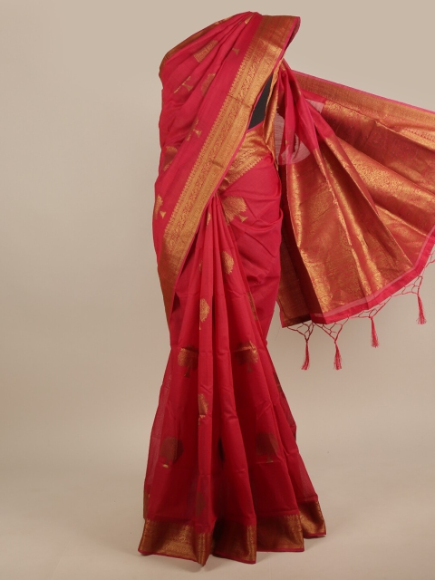 

Pothys Pink Woven Design Jute Silk Saree