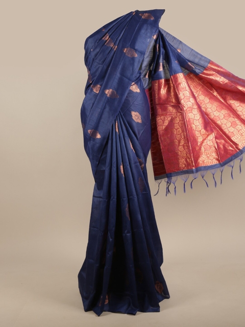 

Pothys Blue & Pink Ethnic Motifs Jute Silk Saree