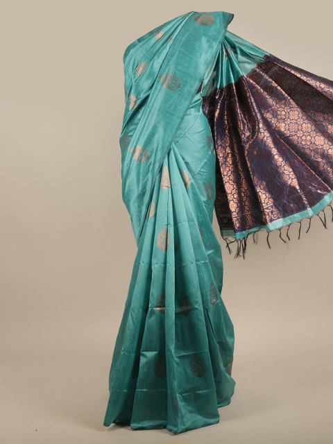 

Pothys Blue & Blue Ethnic Motifs Jute Silk Saree