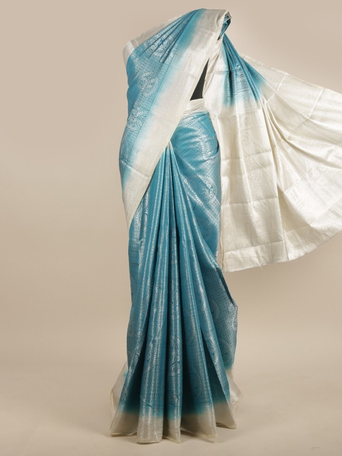 

Pothys Blue & Off White Woven Design Zari Jute Silk Saree