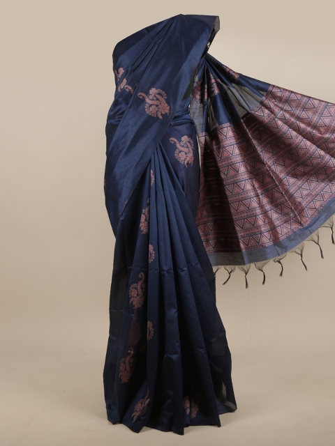 

Pothys Blue Woven Design Jute Silk Saree