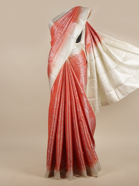 

Pothys Red & White Ethnic Motifs Zari Jute Silk Saree
